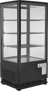 thumbnail of GastroHero Kühlvitrine ECO – 78 Liter, schwarz, mit LED-Beleuchtung und 3 höhenverstellbaren Rosten, energiesparend, ideal für Gastronomie & Verkauf