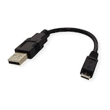thumbnail of ROLINE USB 2.0 Kabel, USB A ST - Micro USB B ST, schwarz, 0,15 m