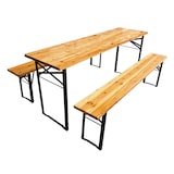 thumbnail of SVITA Bierzeltgarnitur 3-tlg. Holz Klappbare Biergarnitur Festzeltgarnitur Natur 165x50 cm