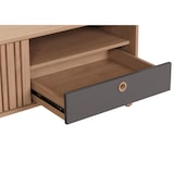 thumbnail of Couchtisch HWC-M48, Wohnzimmertisch Tisch Sofatisch, 52x114x59cm ~ beige, Schublade grau