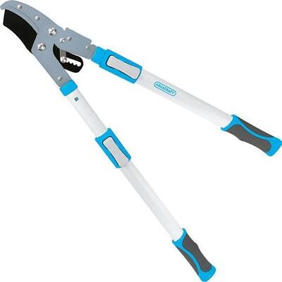 EDWARD Astschere | Teleskopgriff | teleskopierbar +30 cm| Rasenschere | Baumschere | Aluminium | SoftGrip-Technologie | mit Amboss