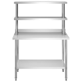 thumbnail of Mesa de trabajo de cocina con estante acero inox 120x60x150 cm