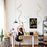 thumbnail of Relaxdays Capiz Girlande 4er Set, für Fenster, Balkon, Tür, Muschelplättchen Vorhang, Dekoketten 180 cm, Stern, hellgrün