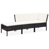 thumbnail of vidaXL 3-tlg. Garten-Lounge-Set mit Auflagen Poly Rattan Schwarz