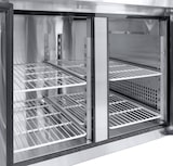 thumbnail of METRO Professional Mesa refrigerador GCC2100, aço inoxidável, 136 x 70 x 85 cm, 270 L, refrigeração por ventilação, 250 W, com fechadura, prateado