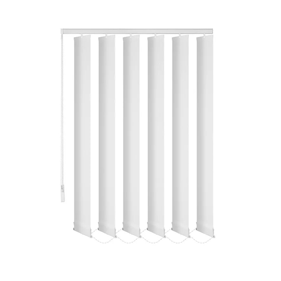 Lamellenvorhang Schiebevorhang fertiges Komplettsystem (weiss, 150x250 cm)