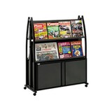 thumbnail of Présentoir Black-Line® 2000 double-faces avec coffre et 4 tablettes inclinées