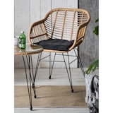 thumbnail of Möbilia Garten Sitzgruppe 5-tlg aus Polyrattan | 2 Stühle inkl. Sitzkissen | Tisch B 52 x T 52 x H 54 cm | natur-schwarz | 10020005 | Serie GARTEN