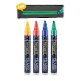 thumbnail of Securit® Pack de 4 rotuladores de tiza líquida Waterproof - Amarillo, Verde, Rojo, Azul - Punta biselada 2-6mm