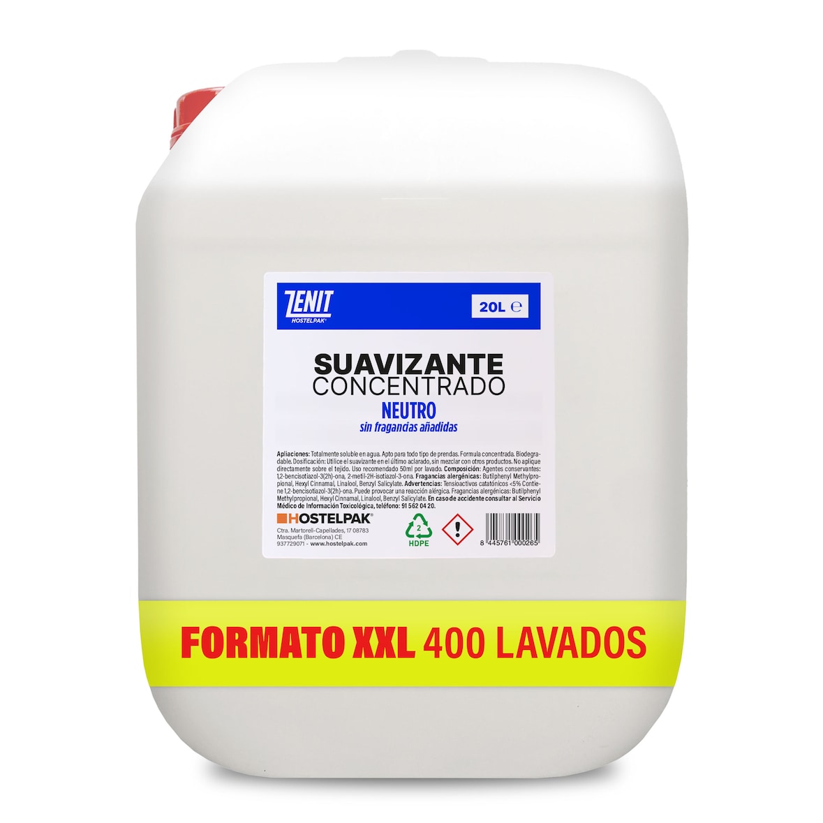 20L - Suavizante concentrado para ropa - Neutro - Suavizante profesional lavadora