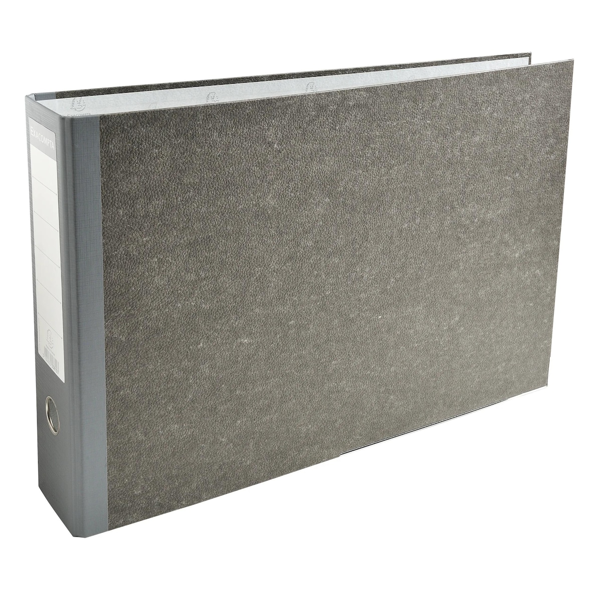 Exacompta - Réf. 53810E - Carton de 4 classeurs à levier marbré gris horizontal - Dos 80mm - Mécanique 80mm - 32 x 48 x 8 cm - A3 - Gris-dos gris