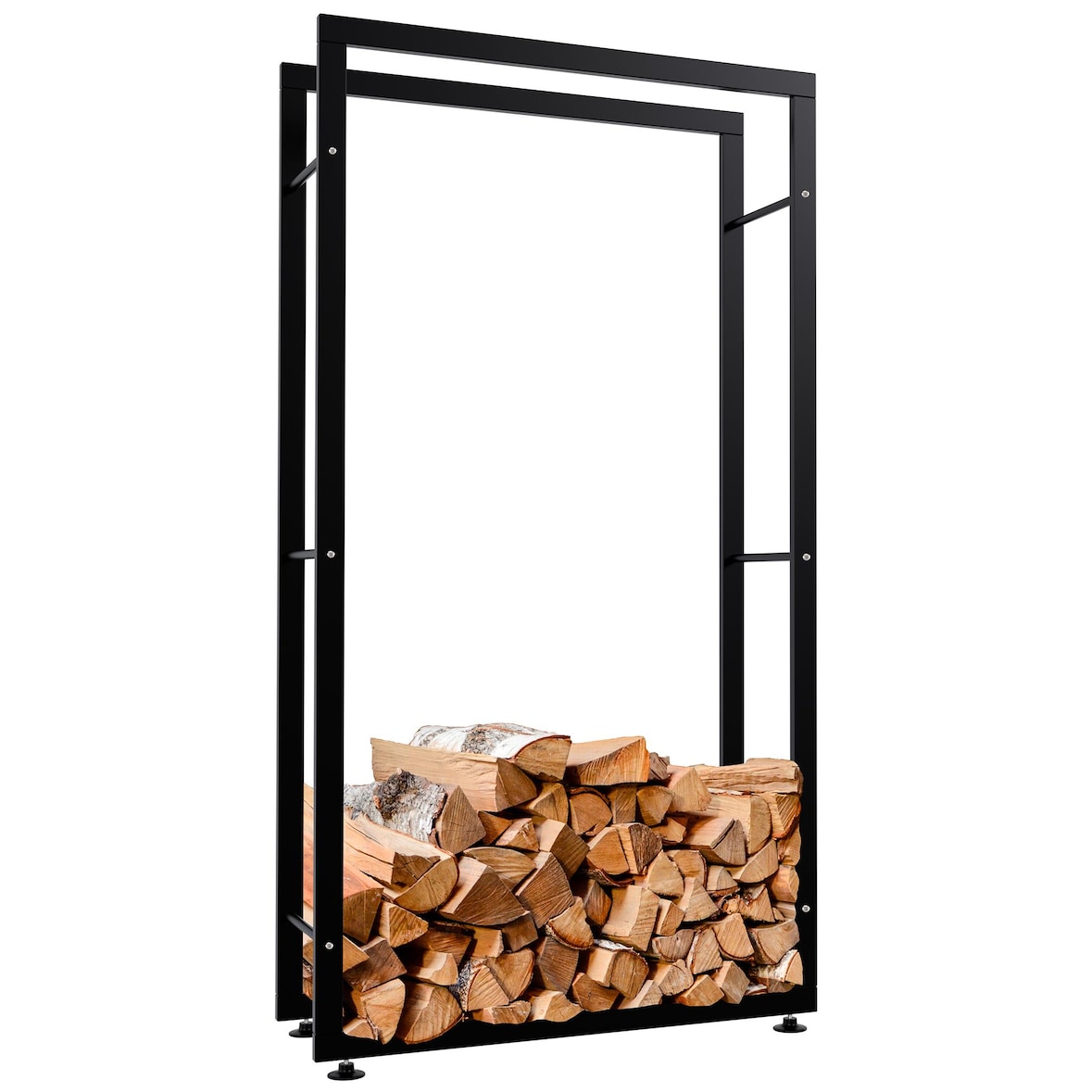 Kaminholzständer Keri V2 schwarz/25x80x150 cm