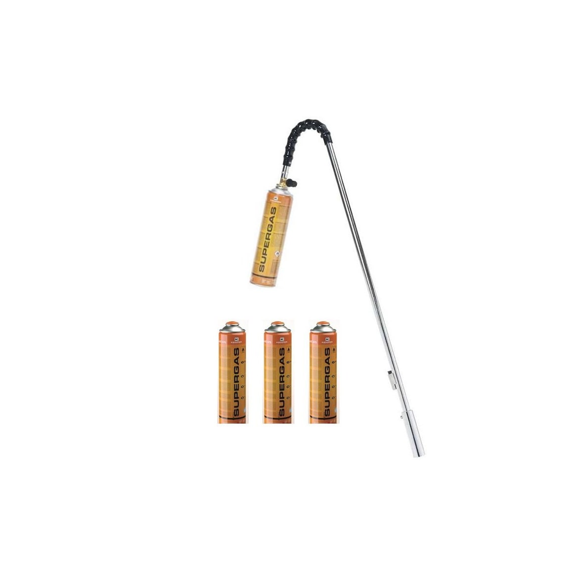 Thermischer Unkrautvernichter mit Kräuterbrenner + 4 Gaskartuschen 227gr KEMPER