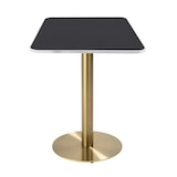 thumbnail of Table à manger 60 x 60 cm pied doré et revêtement noir/argent