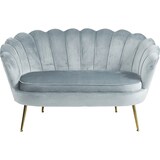 thumbnail of SalesFever Muschel-Sofa | Bezug Samt-Stoff | Gestell Metall goldfarben | B 136 x T 77 x H 78 cm | hellgrau