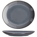 thumbnail of Mäser 6x Natural Kuchenteller oval Steingut 6 Personen Frühstücks-Teller blau