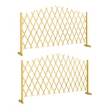 thumbnail of Outsunny Conjunto de 2 Painéis de Vedações de Jardim Exterior Extensíveis de Madeira para Decoração de Terraço 180x30x103 cm Madeira