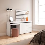 thumbnail of Frisiertisch, Schminktisch, Ablage, 177x35x145 cm, Mit Schublade, Kommode, Dekorative Paneele, Moderner Stil, Weiß _ 453_14