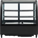thumbnail of Theken-Kühlvitrine 68,2x45x67,5h cm Glas gebogen 4-seitig schwarz 100 lt +2 +10 °C