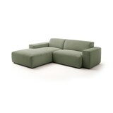 thumbnail of KAWOLA Sofa RANI Ecksofa Feincord olivgrün Recamiere links