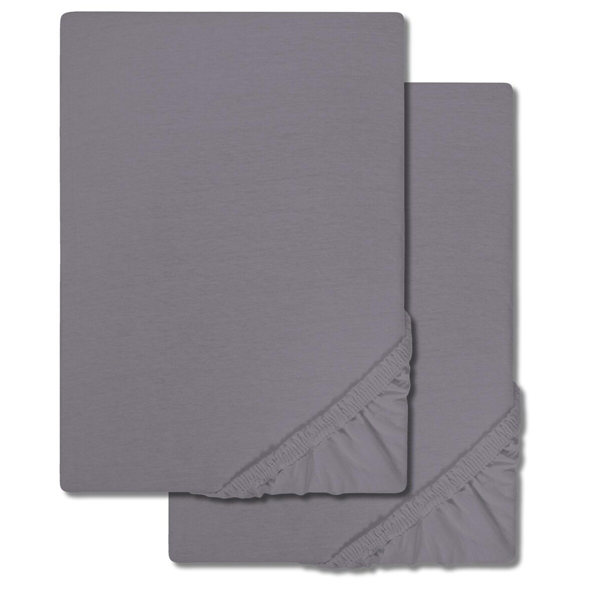 Doppelpack CloudComfort Basic Spannbettlaken dunkelgrau 140 x 190 - 160 x 200 cm