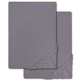 thumbnail of Doppelpack CloudComfort Basic Spannbettlaken dunkelgrau 140 x 190 - 160 x 200 cm