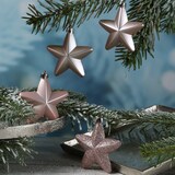thumbnail of Christbaumschmuck Weihnachtsbaumschmuck Sterne bruchfest rosa 6St.