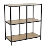 thumbnail of Estante em metal castanho com prateleiras em madeira