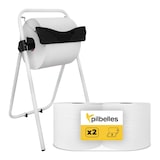 thumbnail of Dispensador de Bobina Industrial Trípode + 2 Bobinas de Papel Industrial Secamanos