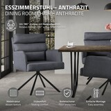 thumbnail of ML-Design – Esszimmerstühle drehbar 4er Set – Anthrazit | mit Armlehnen & Rückenlehne, Auto-Position, Polyesterbezug, Metallbeine