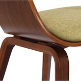 thumbnail of Set van 2 Kingston eetkamerstoelen Stof walnoot/lichtgroen