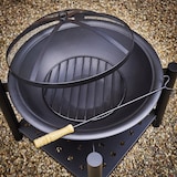 thumbnail of GARDEBRUK® Feuerschale mit Funkenschutz Schürhaken Abdeckung 55cm Stahl Feuerstelle Feuerkorb Terrassenofen Grill Garten