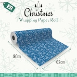 thumbnail of Rotolo di Carta Regalo Blu Rudolf 62cm x 90m – Carta da Regalo di Natale Riciclata