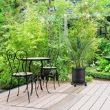 thumbnail of Relaxdays Pflanzenroller rund, Metall, Gefäßroller für innen & außen, antik, Ø 38 cm, Rolluntersetzer Blumentopf, braun