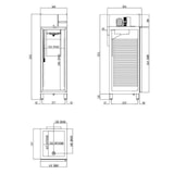 thumbnail of Congelador profissional de 1 porta, aço inoxidável, refrigeração a ar, GN2/1, 211 x 66 x 85,4 cm, com fechadura, 700L, CORECO 10286 Vaiotec