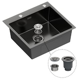 thumbnail of Gasfrit - Keukenspoelbak met sifon voor opbouwmontage van roestvrij staal zwart, 1 spoelbak, 540 x 490 x 200 mm