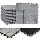 thumbnail of Steentegel HWC-K70, vloertegel insteektegel balkon/terras natuursteen, 11x elk 30x30cm = 1m² ~ donkergrijs