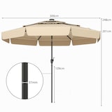 thumbnail of Guarda-sol COSTWAY com iluminação LED, guarda-sol de jardim de 3 camadas com manivela e sanefa, dobrável em 35° em ambos os lados