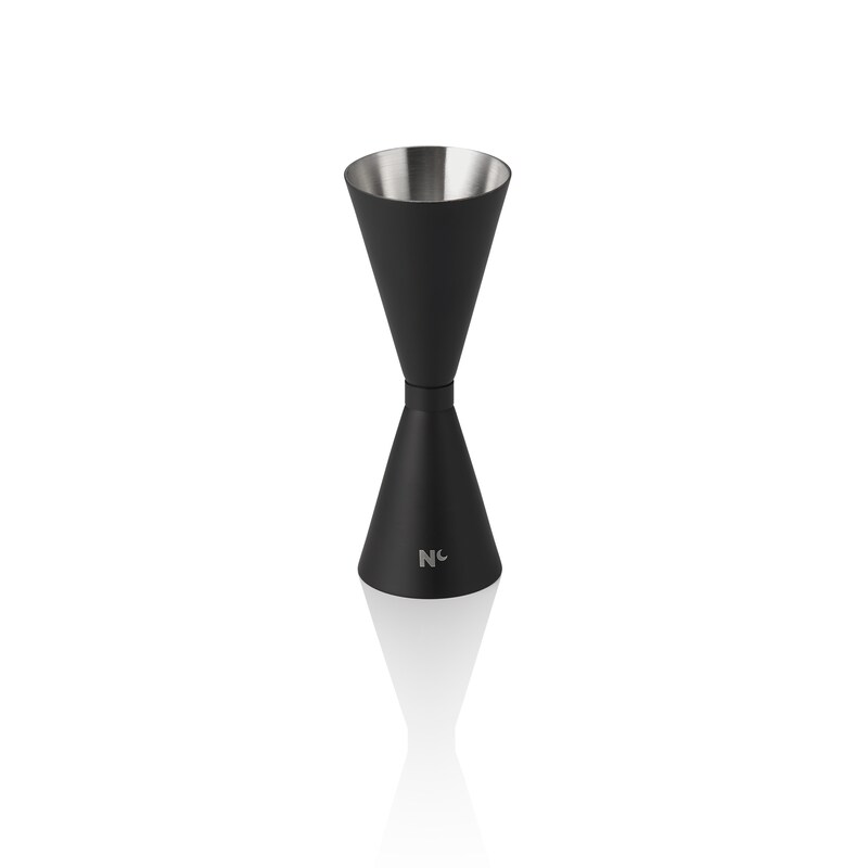 4x Slim Jigger Nocturn, 3/4,5 cl, Ø 4,5 cm, Höhe 12 cm, schwarz matt, Chromnickelstahl 18/10