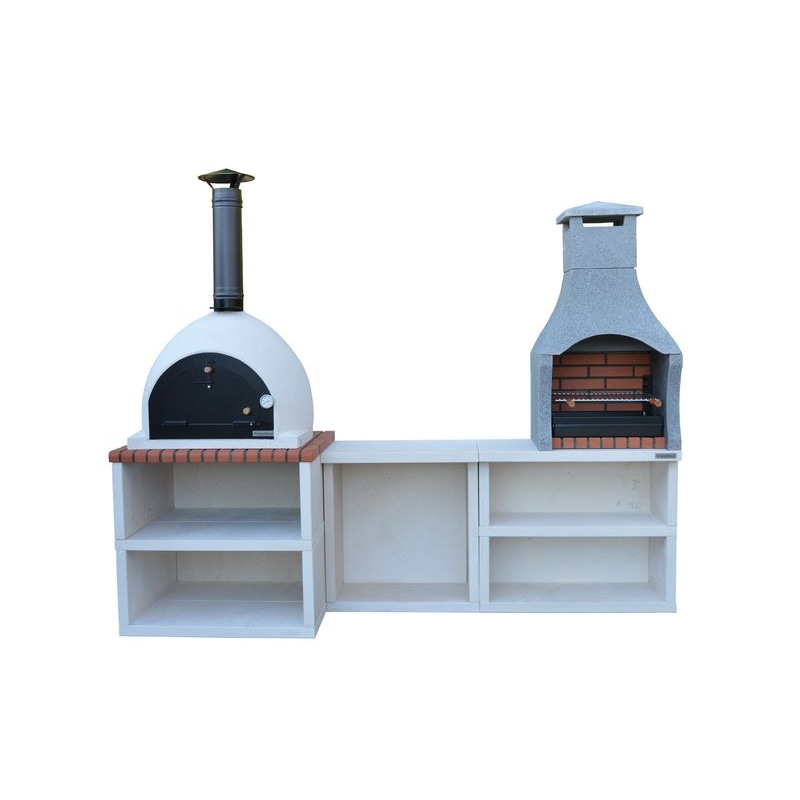Conjunto de Churrasqueira com Forno Isolado NAPOLI 195 x 260 x 80Cm
