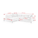 thumbnail of KAWOLA Sofá OHIO Sofá esquinero gris pana fina con extensión de asiento motorizada Recamiere izquierda