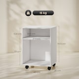 thumbnail of HOMCOM Mobile Porta Stampante con Ruote e 2 Ripiani in Legno Bianco