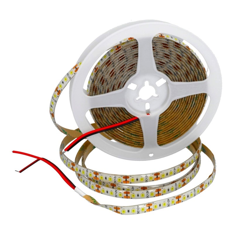 Jandei - Fita de LED 12V, Branco Frio 6000K, 600 LEDs, Bobina de 5 metros, IP65, Externa, SMD2835, Base adesiva 3M de alta qualidade