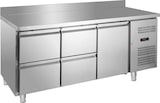thumbnail of GastroHero Kühltisch Edelstahl GN 1/1 mit Aufkantung 1 Tür 4 Schubladen Umluftkühlung -2 °C bis +8 °C 230 V Profi Gastronomie 1800x700x850 mm