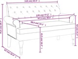 thumbnail of vidaXL Sitzbank mit Rückenlehne Dunkelgrau 120x62x75,5 cm Stoff