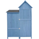 thumbnail of Merax Gerätehaus Gartenschrank Geräteschuppen Geräteschrank，118 x 54 x 173 cm, auch für kleine Gärten geeignet, Blau, PVC-Dach