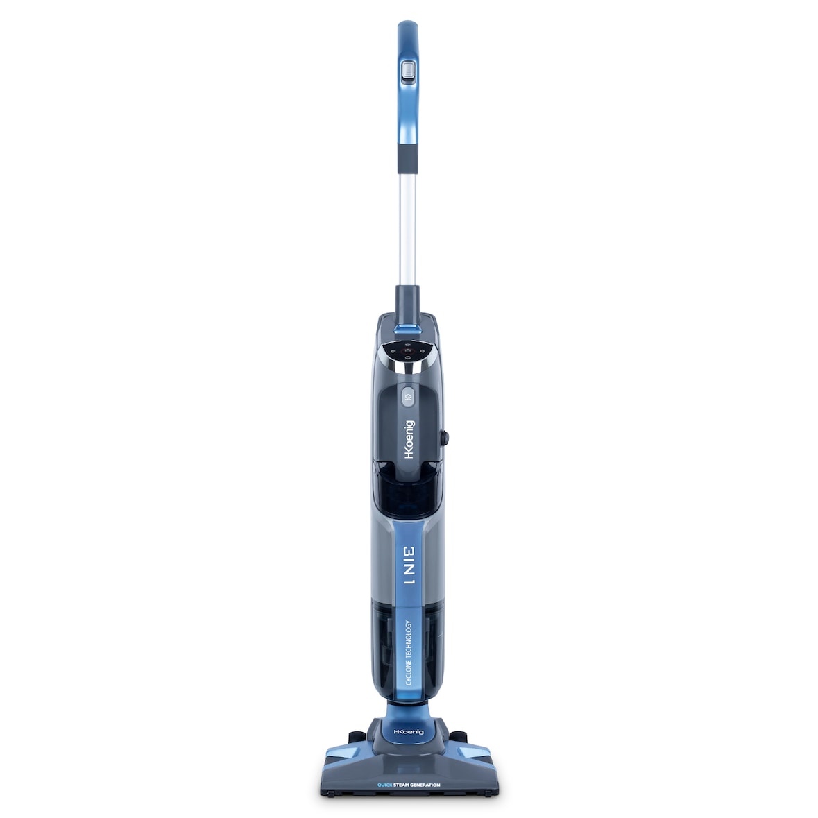 Aspiradora Escoba Arya600 H.koenig 2 En 1, 1800 W, Potente Flujo De Vapor 35 Gr/min, 1l, Acero Inox, Azul