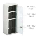 thumbnail of Relaxdays Medizinschrank, 3 Fächer, Edelstahl, Milchglas, Medikamentenschrank, HBT 45x18x12cm, abschließbar, silber