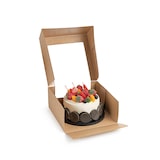 thumbnail of 25 Tortenkartons mit Deckel eckig 10 cm x 23 cm x 23 cm mit Sichtfenster aus PLA