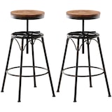 thumbnail of Set de 2 Taburetes de bar Beam de metal y madera Bronce